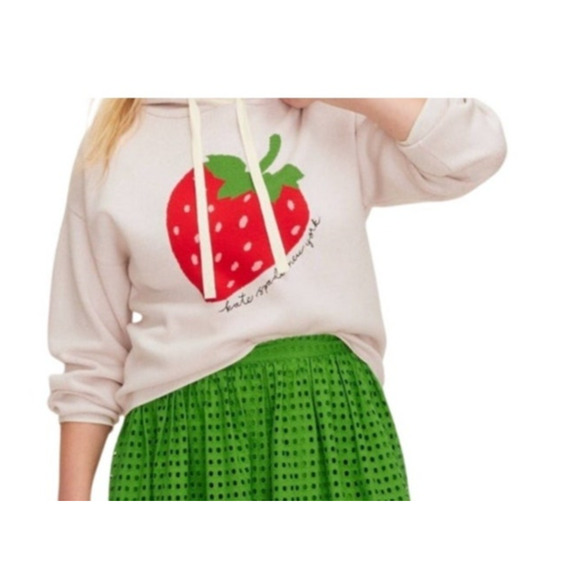 NWT Kate Spade x Target Strawberry Hoodie XL Cream Limited Edition Pullover - Picture 10 of 12